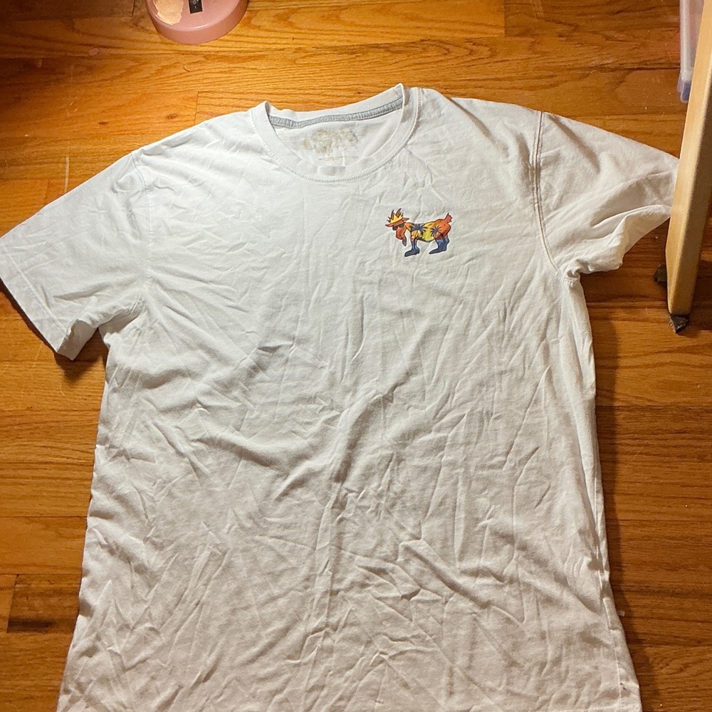 White Graphic Tee with Colorful Design